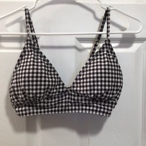 Black and white plaid bathing suit.